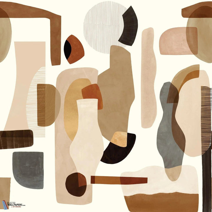 Audria-Casamance-wallpaper-behang-Tapete-wallpaper-Grege/Camel-Set-Selected Wallpapers