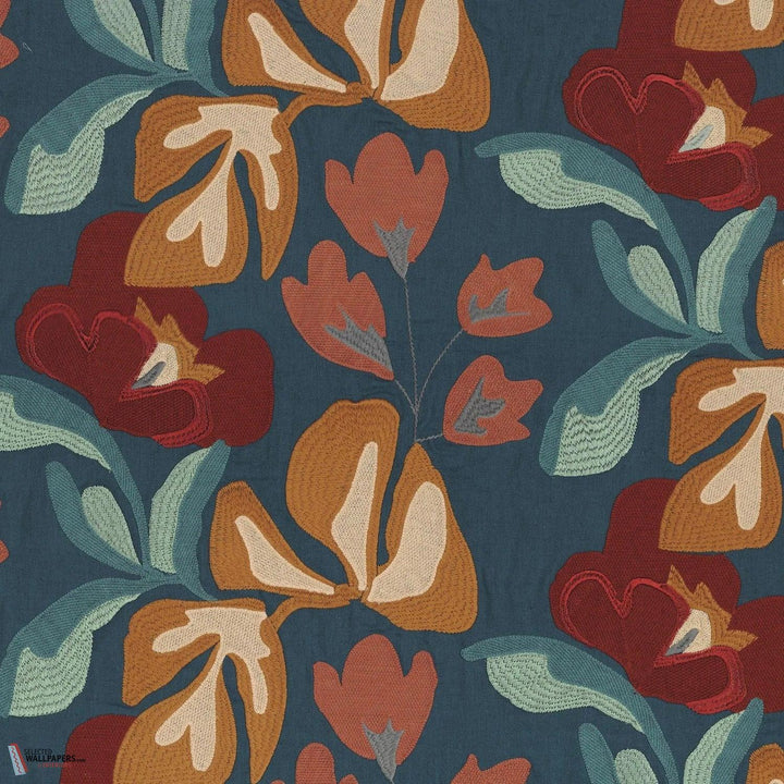 Ayana stof-Casamance-Celadon grenat-Meter (M1)-Selected Wallpapers-Interiors