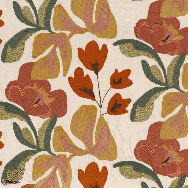 Ayana stof-Casamance-Kaki terracotta-Meter (M1)-Selected Wallpapers-Interiors