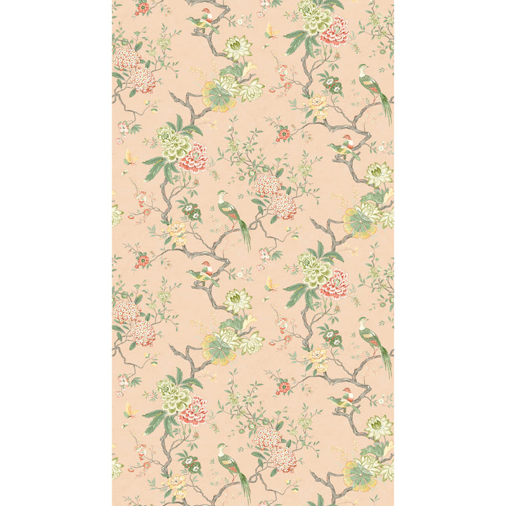 Oriental Bird behang-Behang-GP&J Baker-Blush-Rol-Selected Wallpapers &amp; Interiors