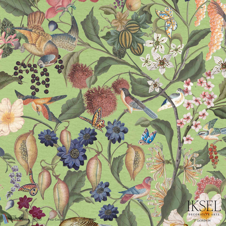 Blooming Fantasy-Iksel-behang-Tapete-wallpaper-Pear Green-Non Woven-Selected Wallpapers
