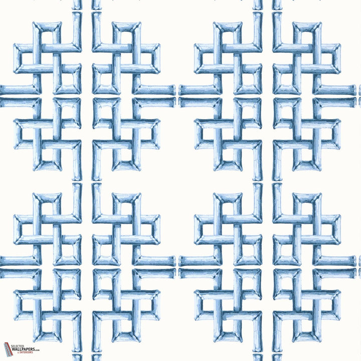 Boca Bamboo behang-Thibaut-Blue-Rol-Selected Wallpapers-Interiors