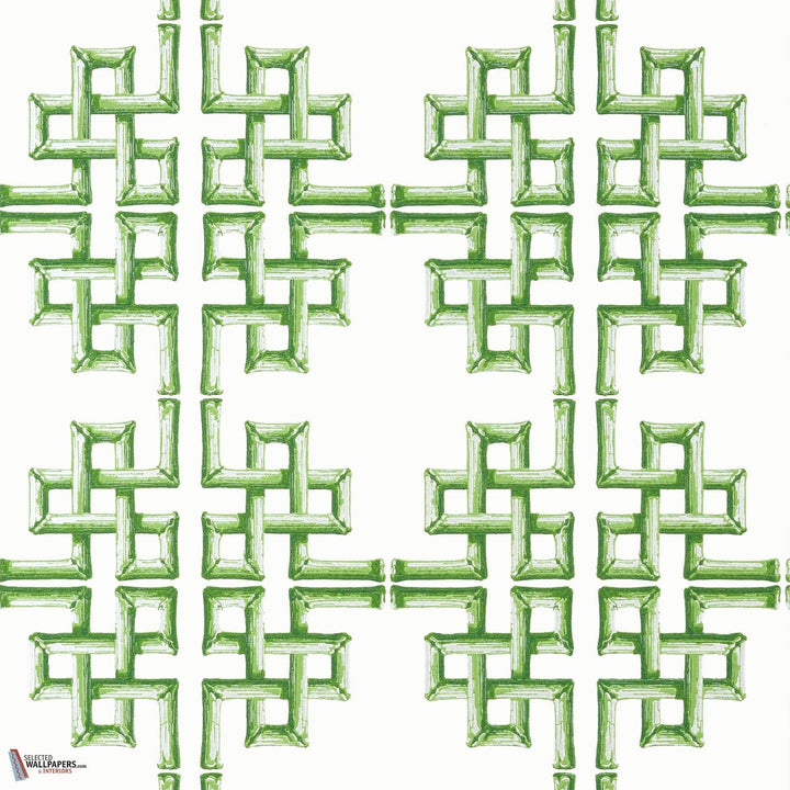 Boca Bamboo behang-Thibaut-Green-Rol-Selected Wallpapers-Interiors