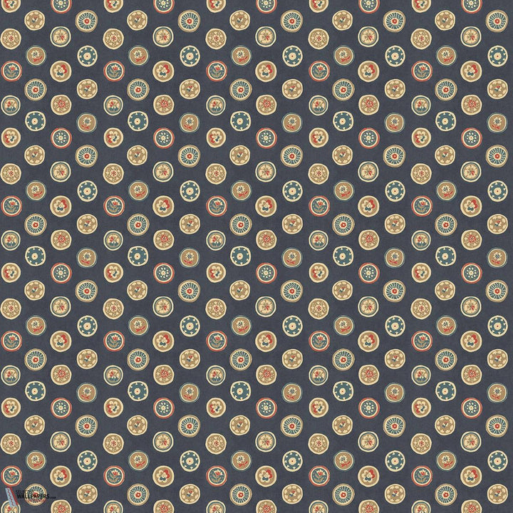 Court buttons behang-GP&J Baker-Indigo-Rol-Selected Wallpapers-Interiors