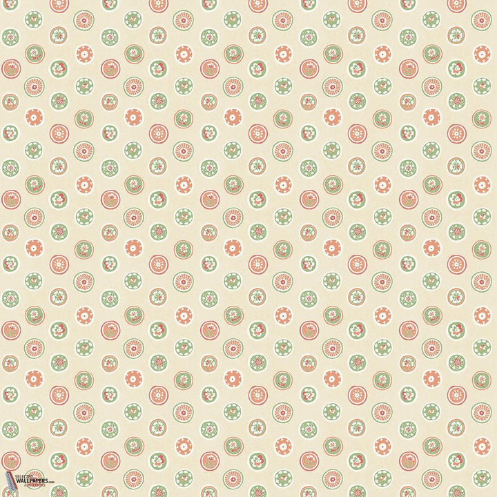 Court buttons behang-GP&J Baker-Pink/green-Rol-Selected Wallpapers-Interiors