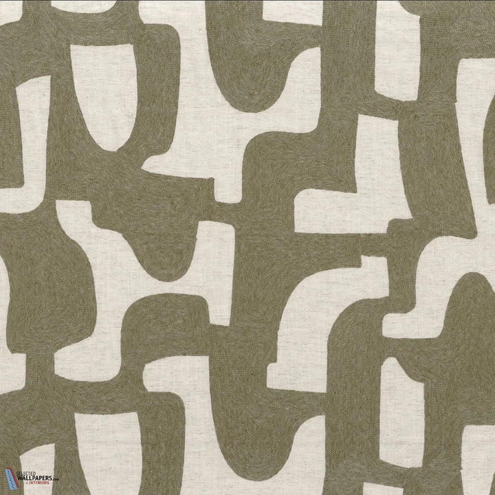 Entrelacs stof-Casamance-Kaki-Meter (M1)-Selected-Wallpapers-Interiors