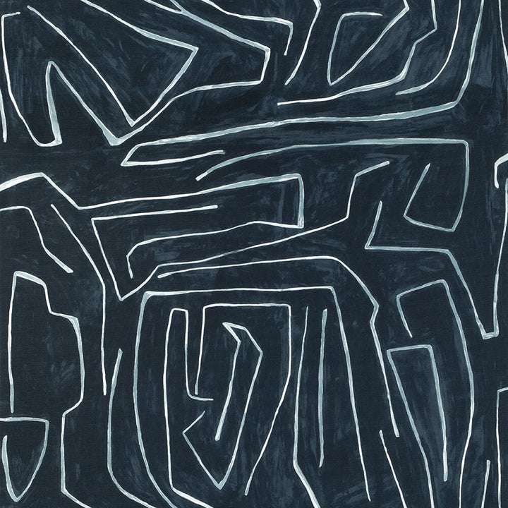 Graffito stof-Fabric-Tapete-Kelly Wearstler-Navy-Meter (M1)-GWF-3530.505-Selected Wallpapers