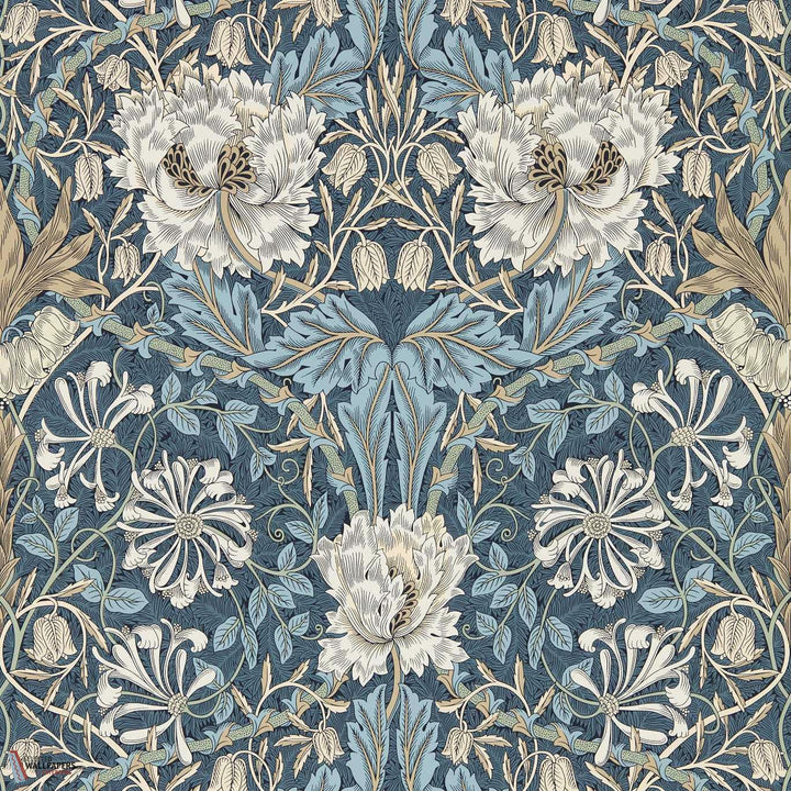 Honeysuckle and Tulip behang-behang-Morris & Co-Woad/Thyme-Rol-Selected Wallpapers &amp; Interiors