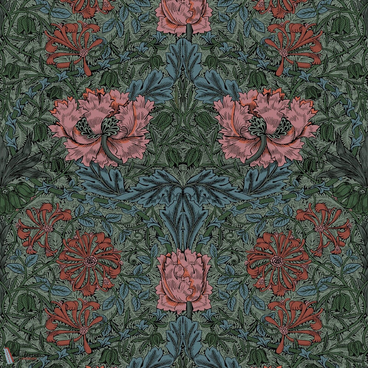Honeysuckle behang-House of Hackney-wallpaper-tapete-Petrol-200 cm-Selected-Wallpapers-Interiors