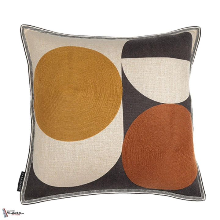 Housse de Coussin Ellipse kussen-Casamance-Noir Ocre Cuivre-45 x 45 cm-Selected Wallpapers-Interiors
