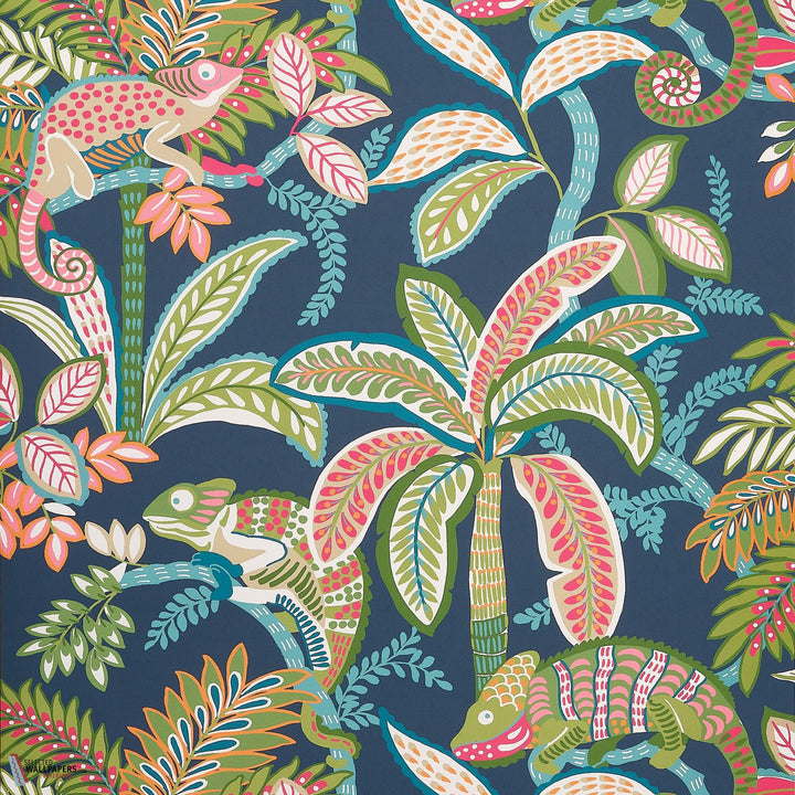 Iggy behang-Thibaut-Navy-Rol-Selected Wallpapers-Interiors