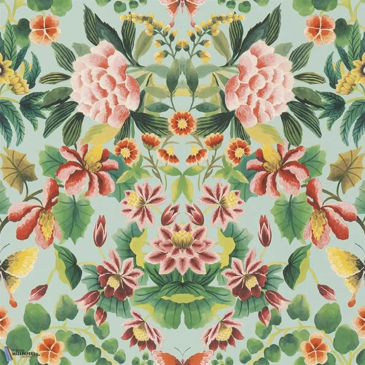 Ikebana Damask-behang-Tapete-Designers Guild-Aqua-Rol-PDG1156/05-Selected Wallpapers