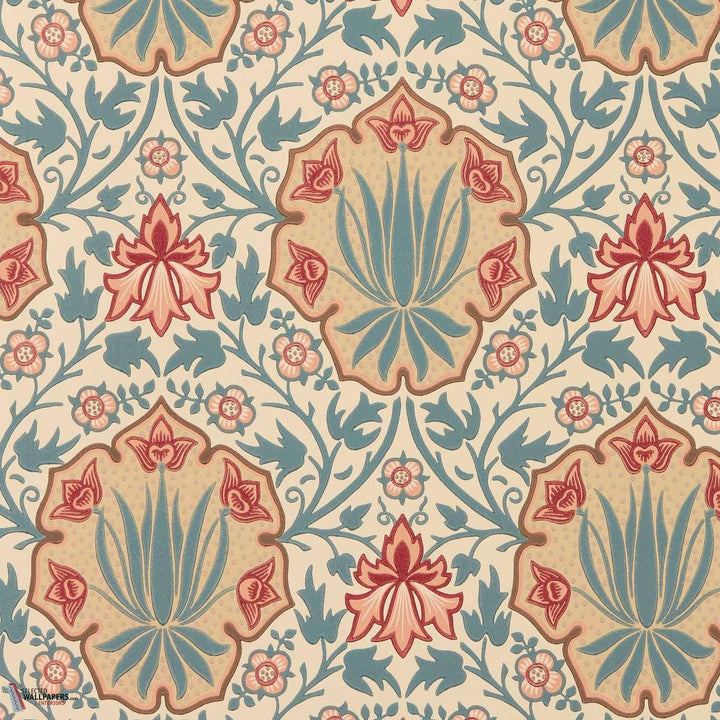 Iris & Rose behang-Morris & Co-Indigo/Crimson-Rol-Selected Wallpapers-Interiors
