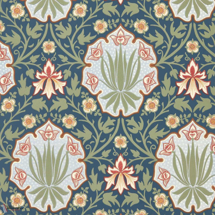 Iris & Rose behang-Morris & Co-Indigo/Thyme-Rol-Selected Wallpapers-Interiors