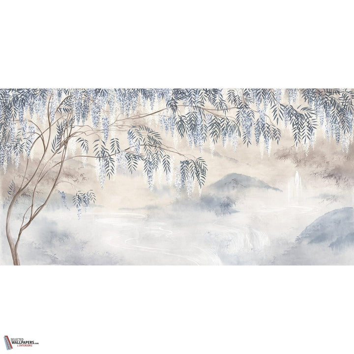 Le Vallon des Glycines behang-Les Dominotiers-Beige-Non Woven 70 cm-M2-Selected Wallpapers-Interiors