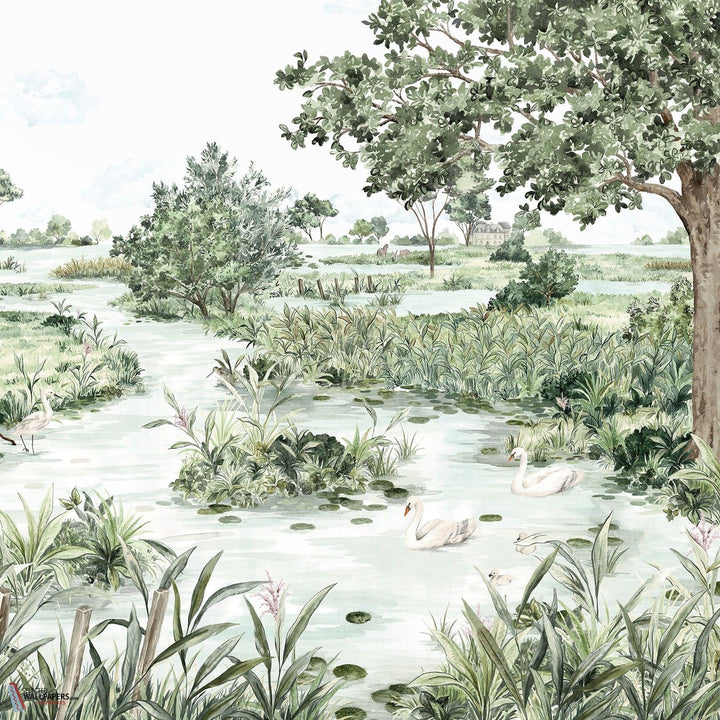 Le marais des Aigrettes behang-Les Dominotiers-Selected Wallpapers-Interiors