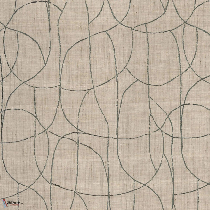 Mandala stof-Casamance-Bleu galet-Meter (M1)-Selected Wallpapers-Interiors
