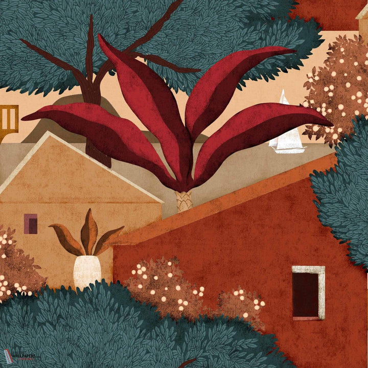 Nopoló behang-Coordonne-Terracotta-Rol-Selected Wallpapers-Interiors