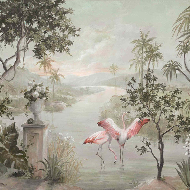 Paisaje Con Flamencos-Coordonne-behang-tapete-wallpaper-Nuevo Mundo-Non Woven-Selected-Wallpapers-Interiors