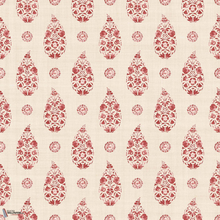 Paisley behang-Coordonne-Red-Non Woven-Rol-Selected Wallpapers-Interiors