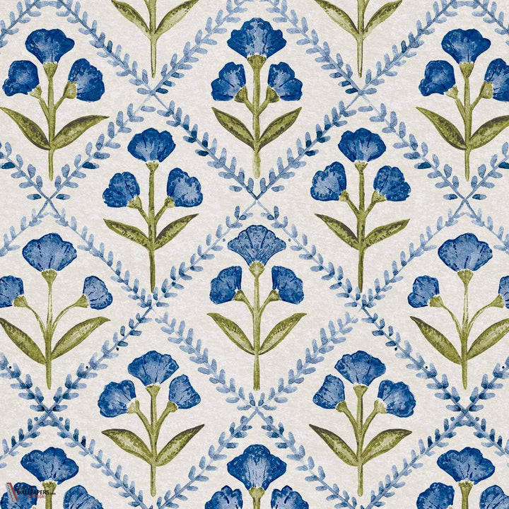 Poppy behang-Coordonne-Blue-Non Woven-Rol-Selected Wallpapers-Interiors