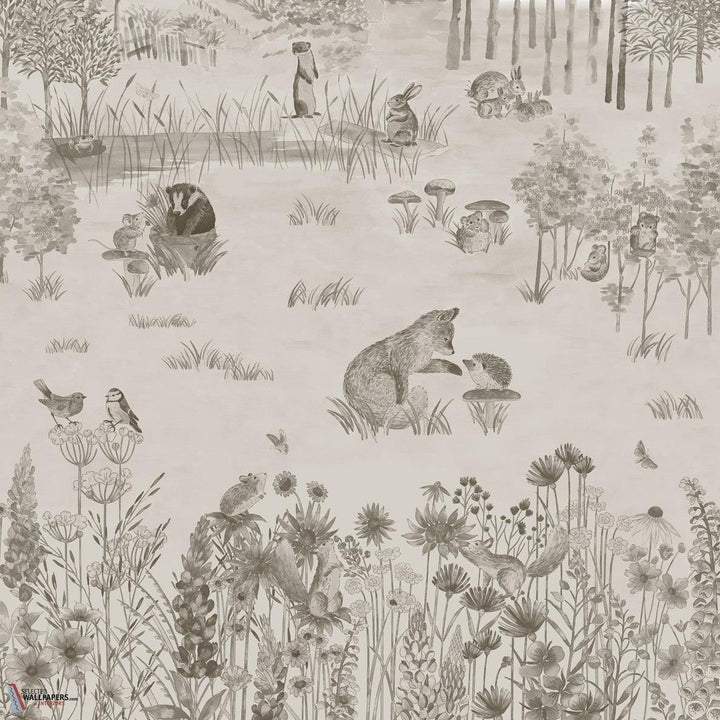 Potter's Woodland behang-Little Greene-Stone-Set-Selected Wallpapers-Interiors