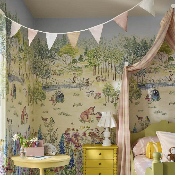 Potter's Woodland behang-Little Greene-Selected Wallpapers-Interiors