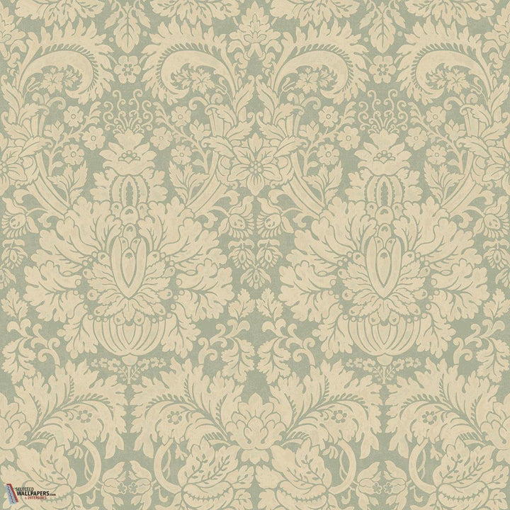Queen's damask behang-GP&J Baker-Aquamarine-Rol-Selected Wallpapers-Interiors