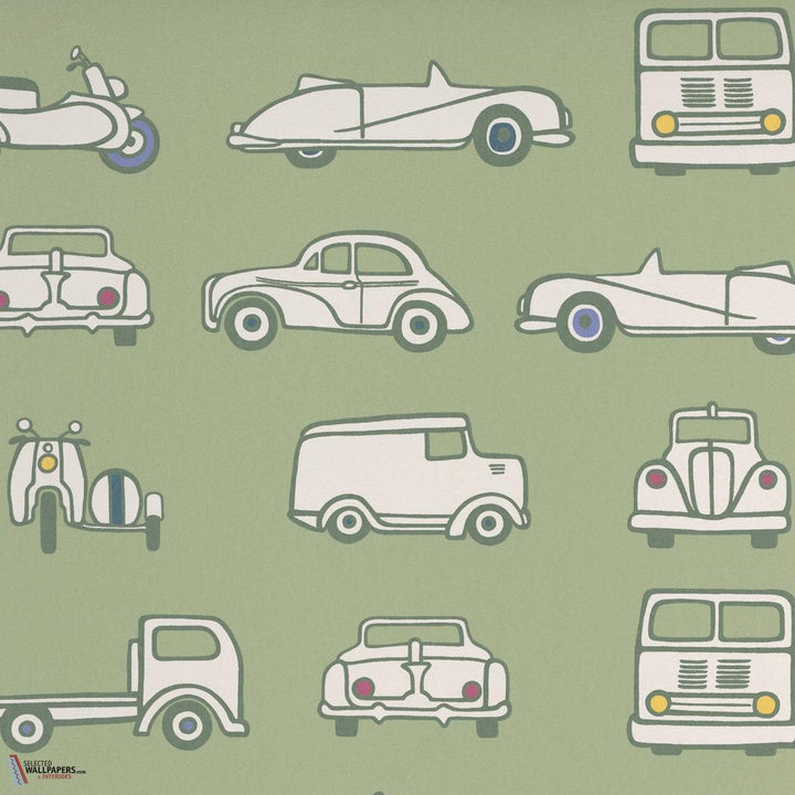 Road Trip behang-Little Greene-Pea green-Rol-Selected Wallpapers-Interiors