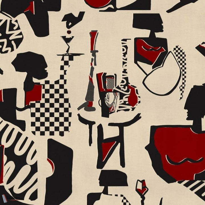 Round Midnight behang-Mind the Gap-Red-Rol-Selected Wallpapers-Interiors