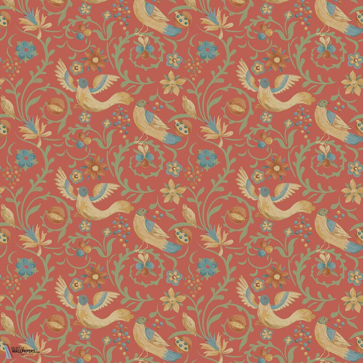 Royal Court behang-GP&J Baker-Red-Rol-Selected Wallpapers-Interiors