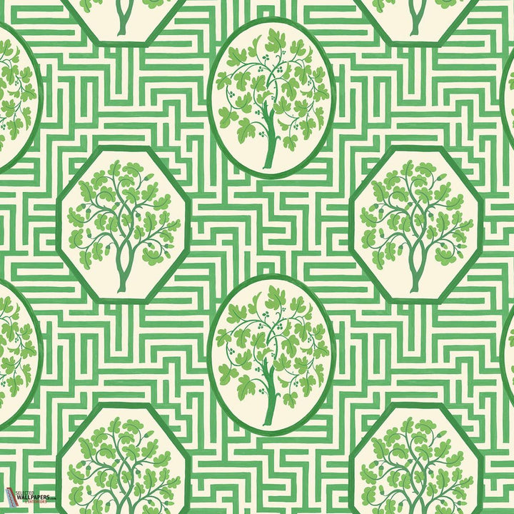 Royal maze behang-GP&J Baker-Royal green-Rol-Selected Wallpapers-Interiors