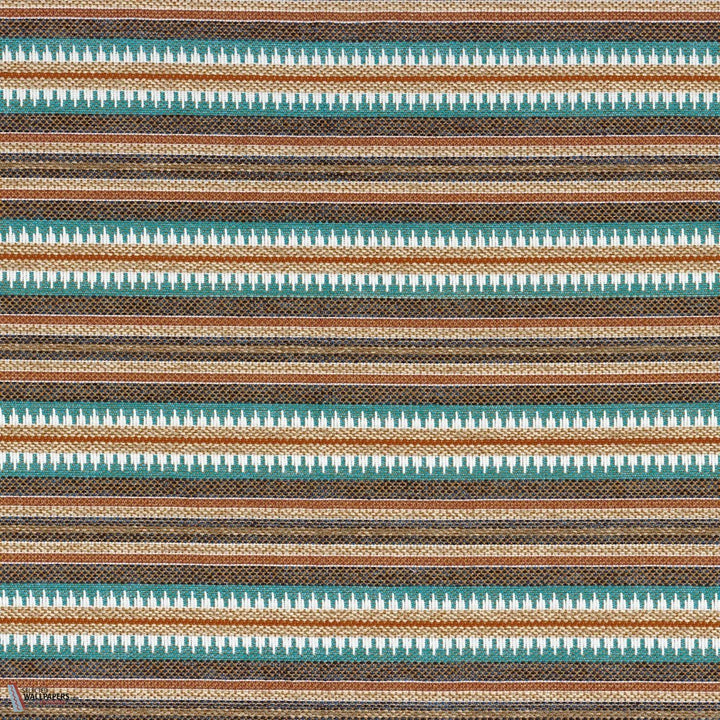 Serapes stof-Casamance-Turquoise marine-Meter (M1)-Selected Wallpapers-Interiors