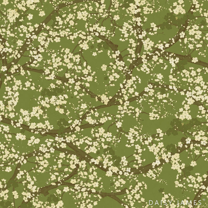 The Hana behang-Behang-Daisy James-Limegreen-Vinyl-M2-Selected Wallpapers &amp; Interiors