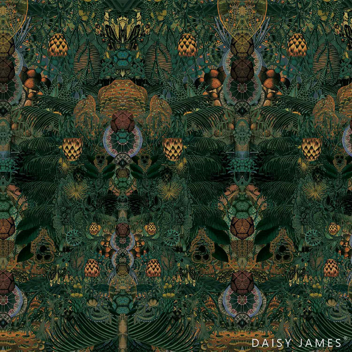 The Poppy behang-Behang-Daisy James-Green-Vinyl-M2-Selected Wallpapers &amp; Interiors