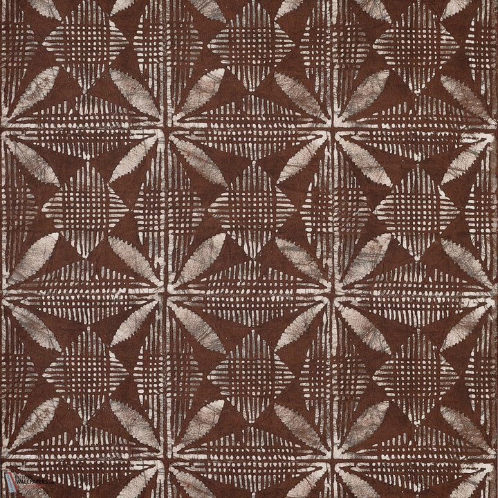Tortuga batik behang-Thibaut-Brown-Rol-Selected Wallpapers-Interiors