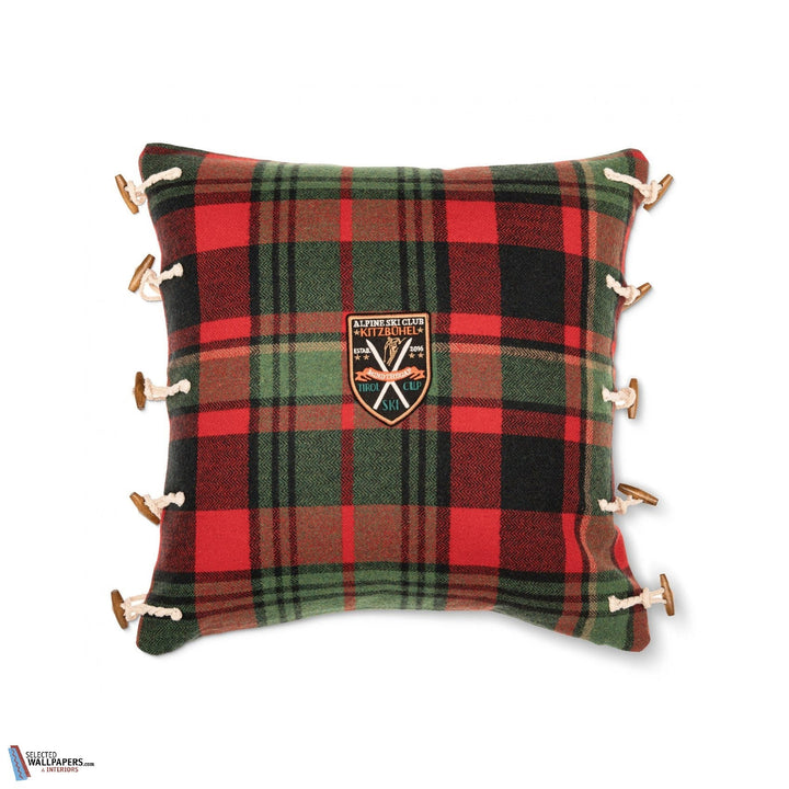 Tyrolean Plaid Kussen-Mind the Gap-Kissen-Cushion-Green/Red-50 x 50 cm-Selected Interiors