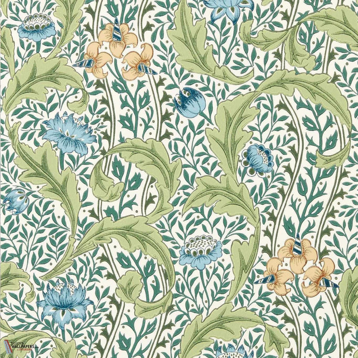 Wild Tulip & Vine behang-Morris & Co-Nettle/Woad-Rol-Selected Wallpapers-Interiors