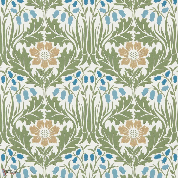 Woodbell & Anemone behang-Morris & Co-Woad/Nettle-Rol-Selected Wallpapers-Interiors