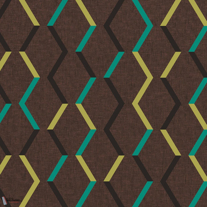 Zigzag behang-Masureel-Umber-Rol-Selected Wallpapers-Interiors