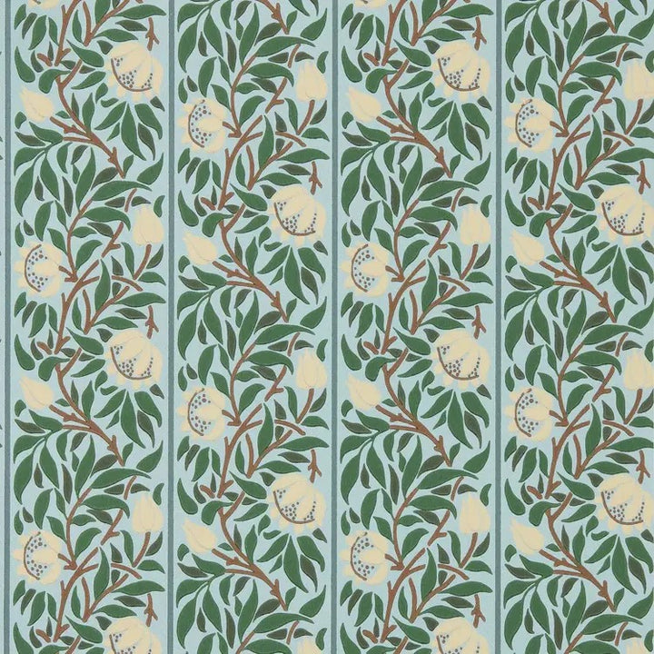 Peony Trellis behang-Morris & Co-Soft Blue/Nettle-Rol-Selected Wallpapers-Interiors