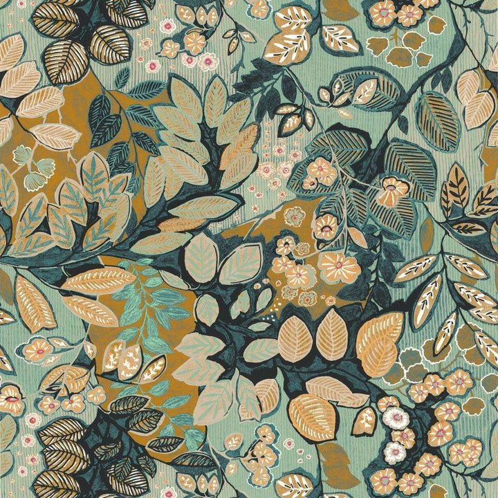 Belle de Nuit-behang-Tapete-Casamance-Menthe/Moutarde-Rol-75090814-Selected Wallpapers