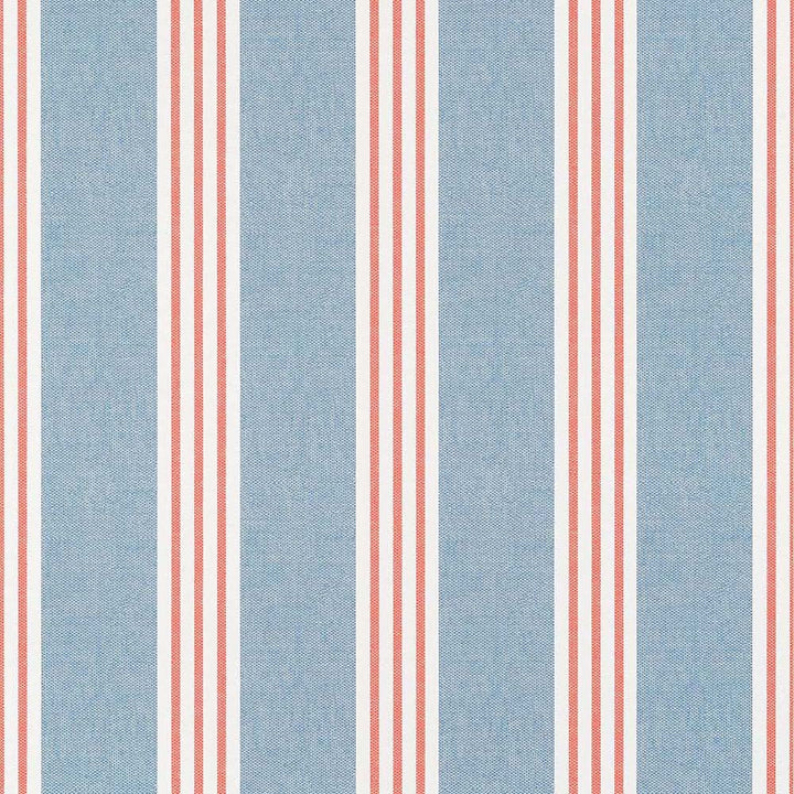 Canvas Stripe-Behang-Tapete-Thibaut-Blue and Coral-Rol-T13362-Selected Wallpapers