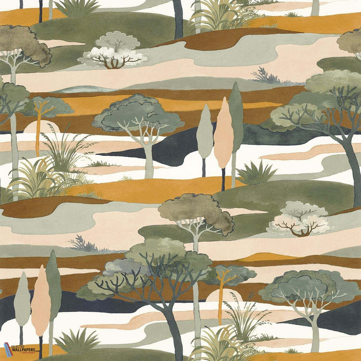Cap Ferret-Behang-Tapete-Casamance-Cypres/Ocre-Rol-75870406-Selected Wallpapers