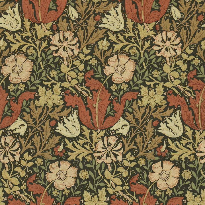 Compton-behang-Tapete-Morris & Co-Brown/Orange-Rol-210420-Selected Wallpapers