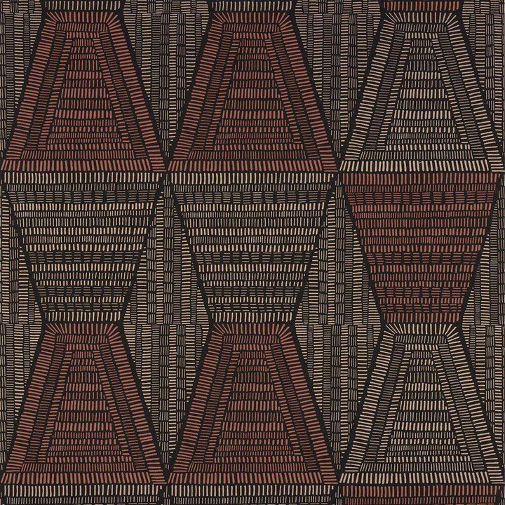 Daia-behang-Tapete-Casamance-Noir/Terracotta-Rol-75274486-Selected Wallpapers