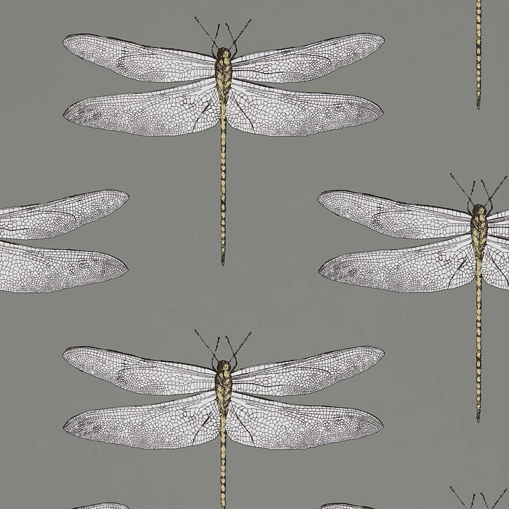 Demoiselle-behang-Tapete-Harlequin-Graphite/Almond-Rol-111242-Selected Wallpapers