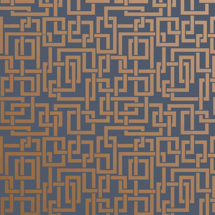 Enigma-Behang-Tapete-Farrow & Ball-Blue Gold-Rol-BP5506-Selected Wallpapers