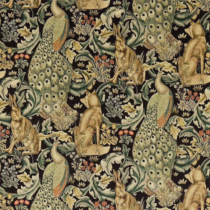 Forest Velvet stof-Fabric-Tapete-Morris & Co-Charcoal-Meter (M1)-226705-Selected Wallpapers