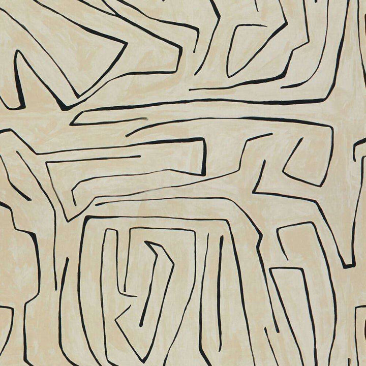 Graffito stof-Fabric-Tapete-Kelly Wearstler-Linen/Onyx-Meter (M1)-GWF-3530.18-Selected Wallpapers